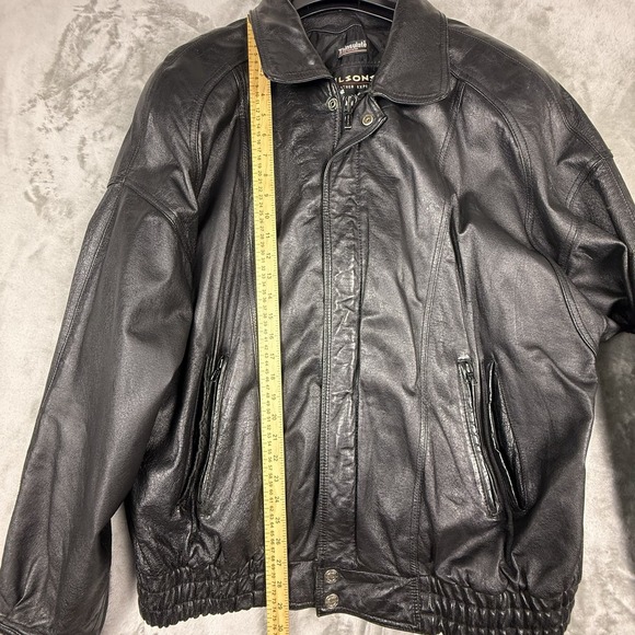 Wilsons Leather Experts Men's XLT Thinsulate 3M Heavy Zip Jacket Black‎ VTG - Picture 8 of 15